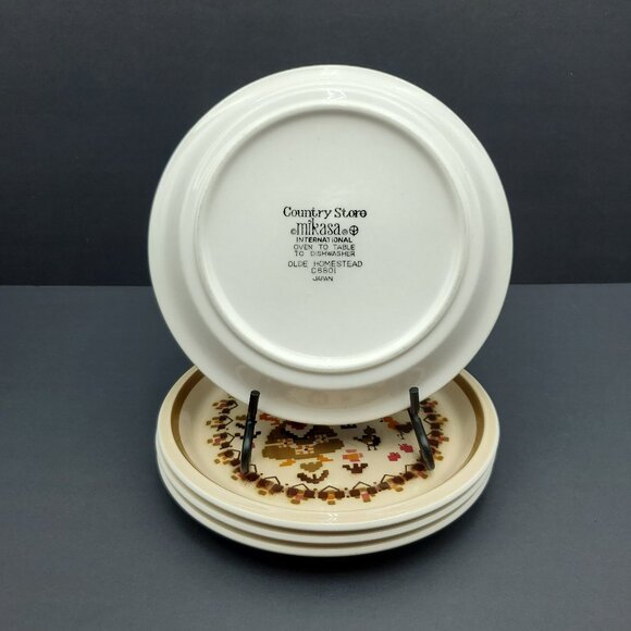 Mikasa Country Store Olde Homestead Salad Plates Cross Stitch Design Salad Plate - Picture 2 of 4